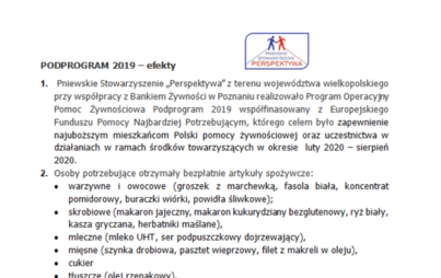 Zdjęcie do Pniewskie Stowarzyszenie &quot;Perspektywa&quot; - program 2019 