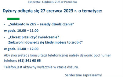Zdjęcie do Dyżur ZUS