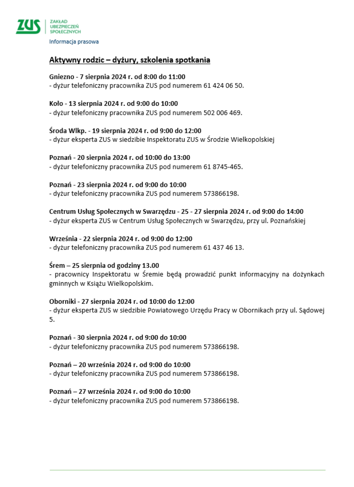 Program "Aktywny rodzic"