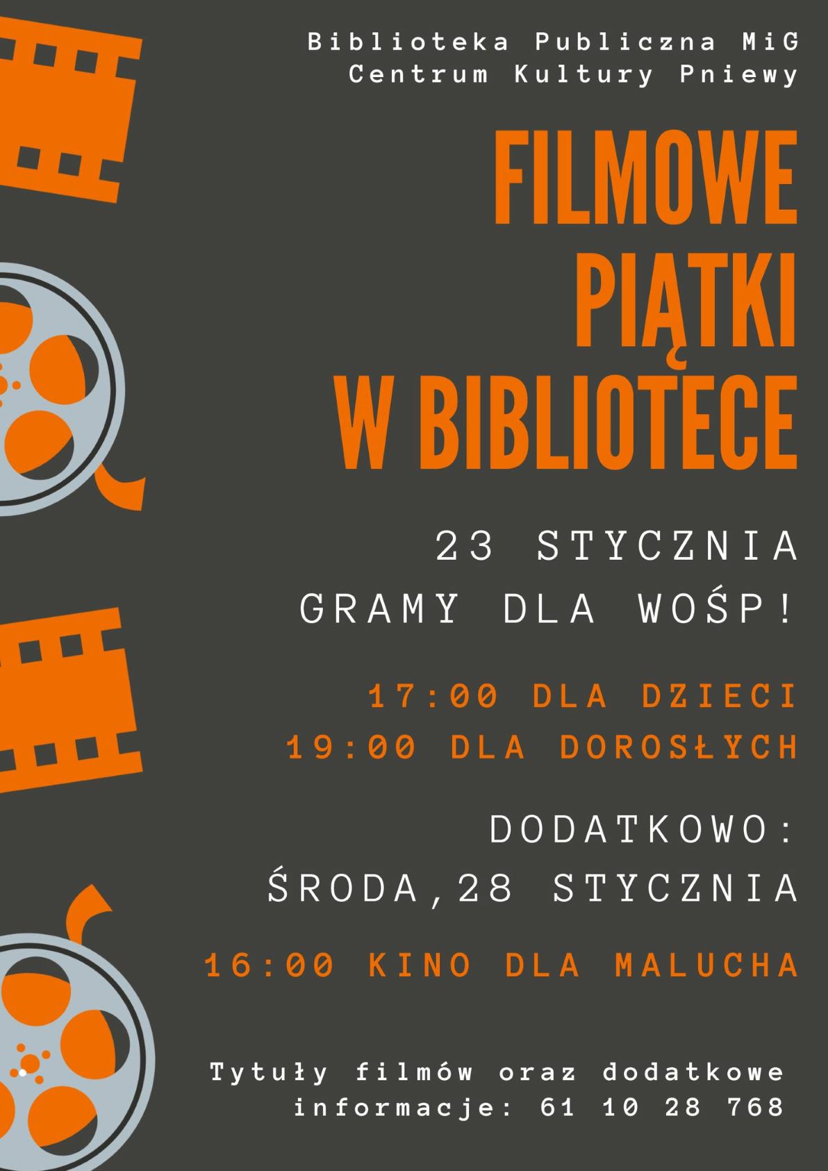 Filmowe piątki w&nbsp;Bibliotece
