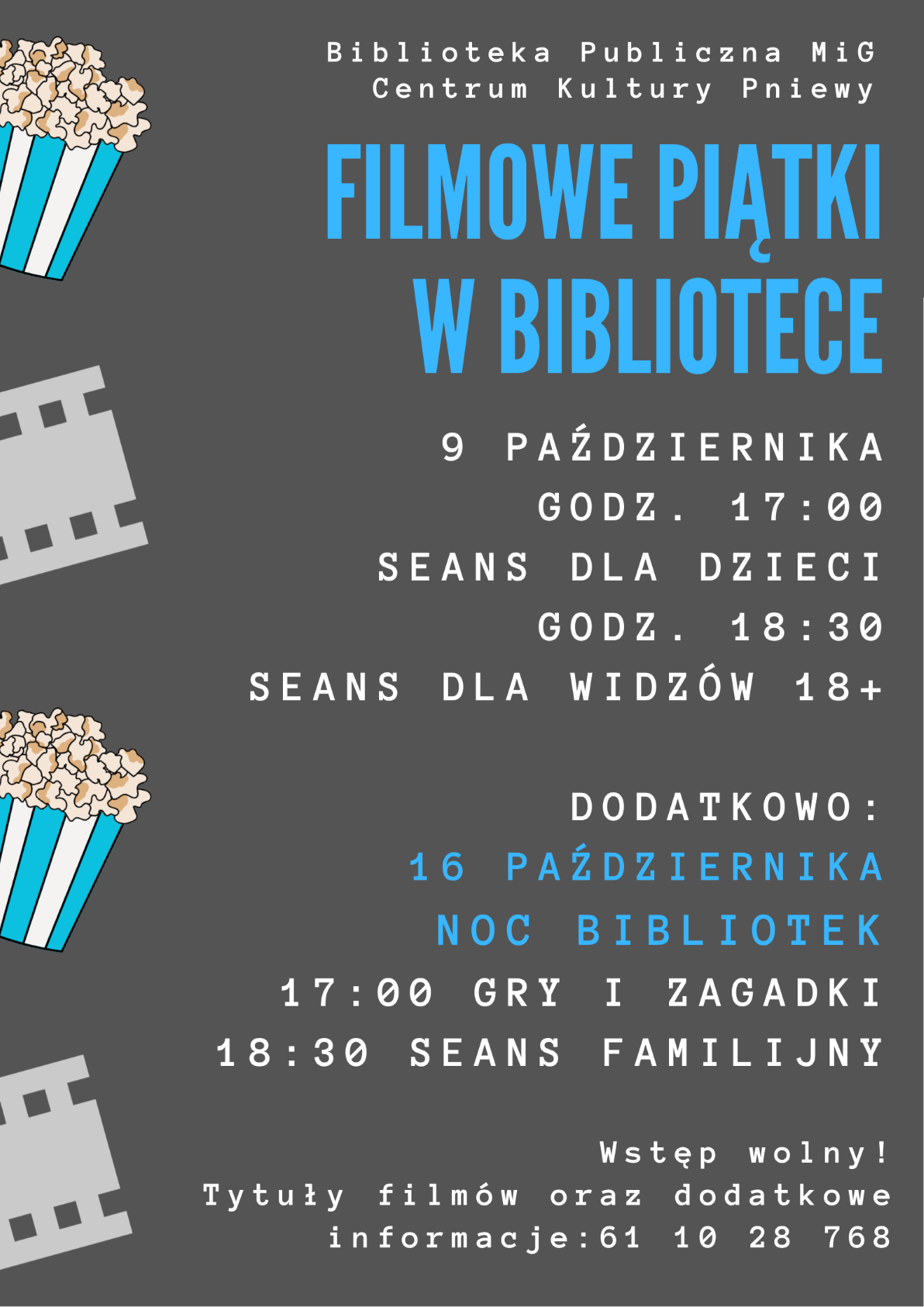 Filmowe piątki w&nbsp;bibliotece