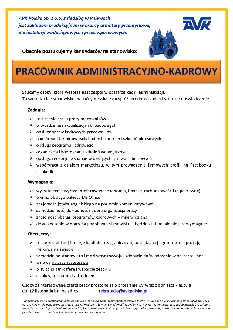 ogłoszenie o&nbsp;pracę