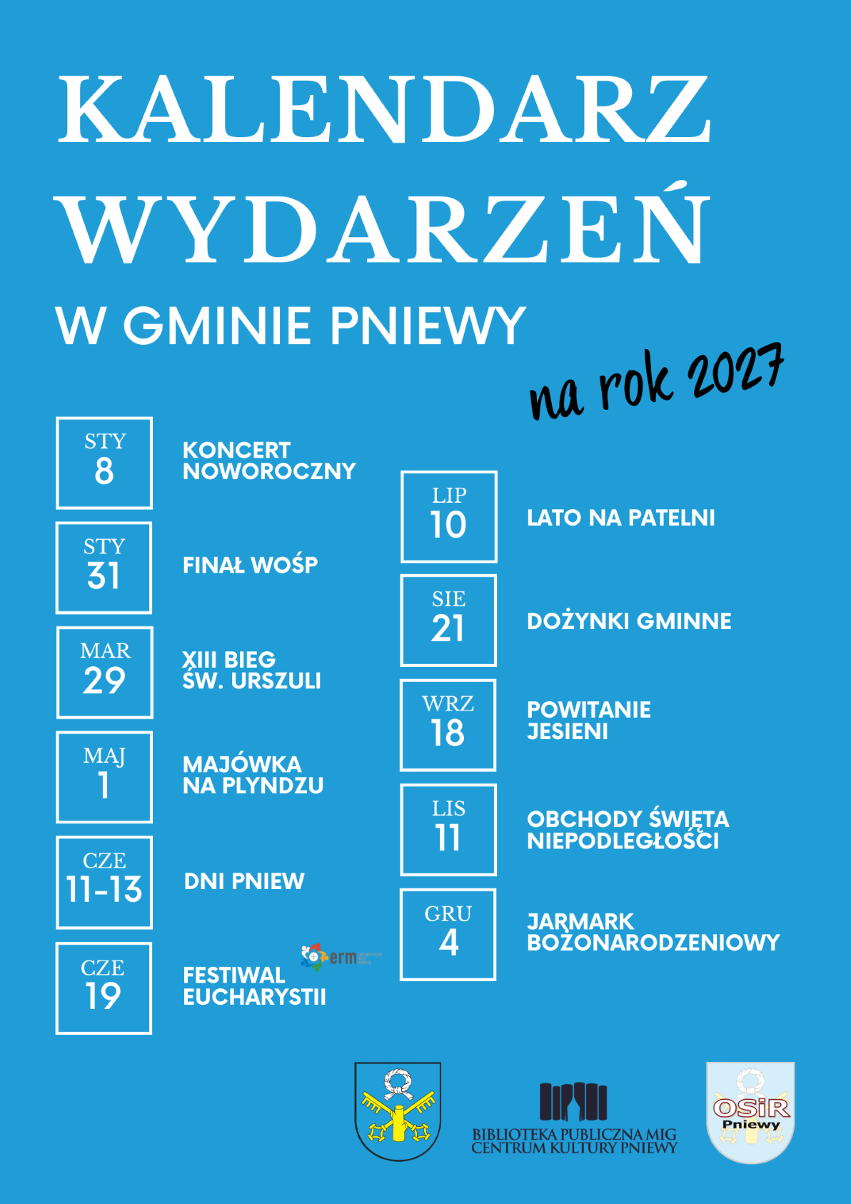 Kalendarz wydarzeń 2027