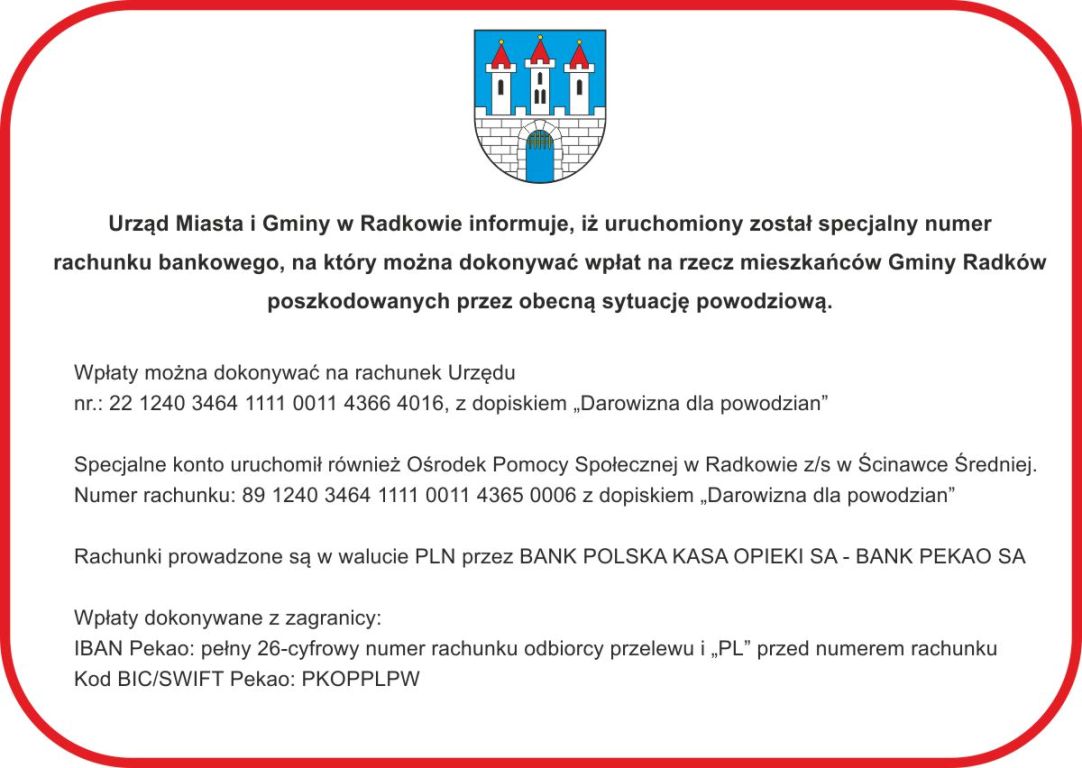 informacja o pomocy finansowej dla powodzian