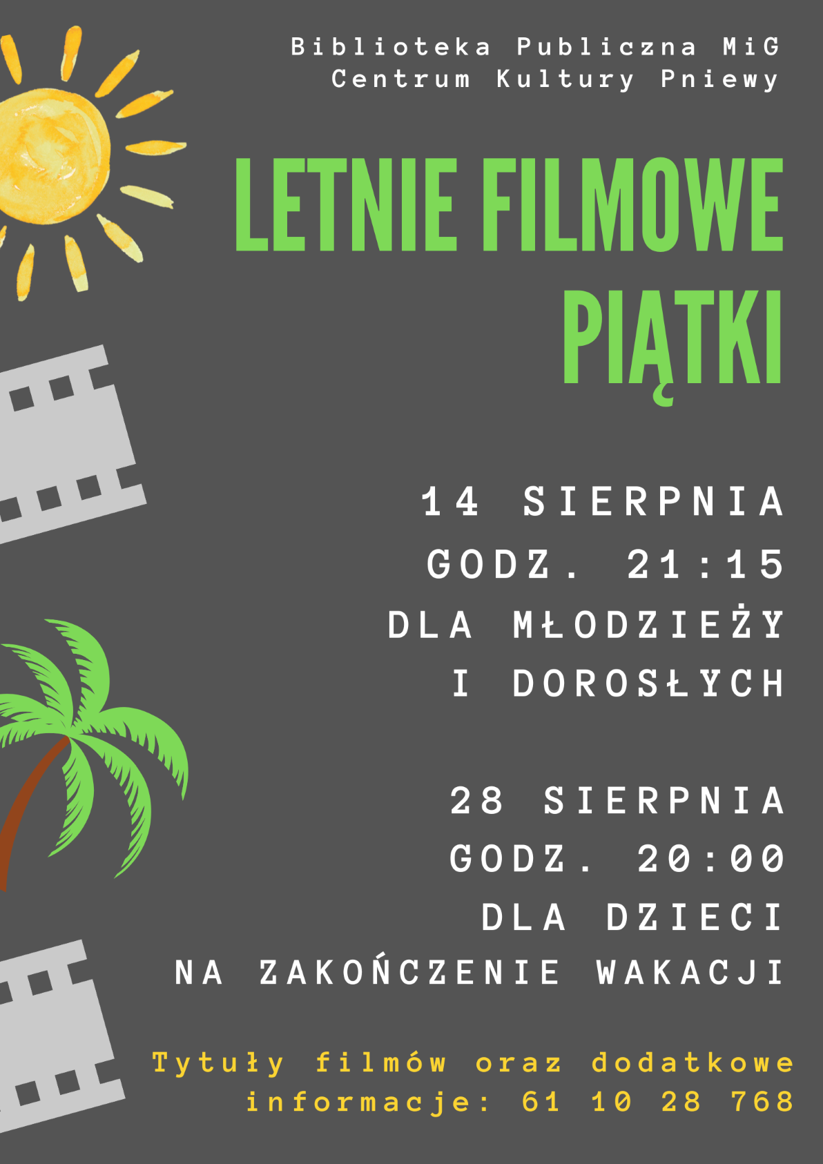 Letnie filmowe piątki harmonogram