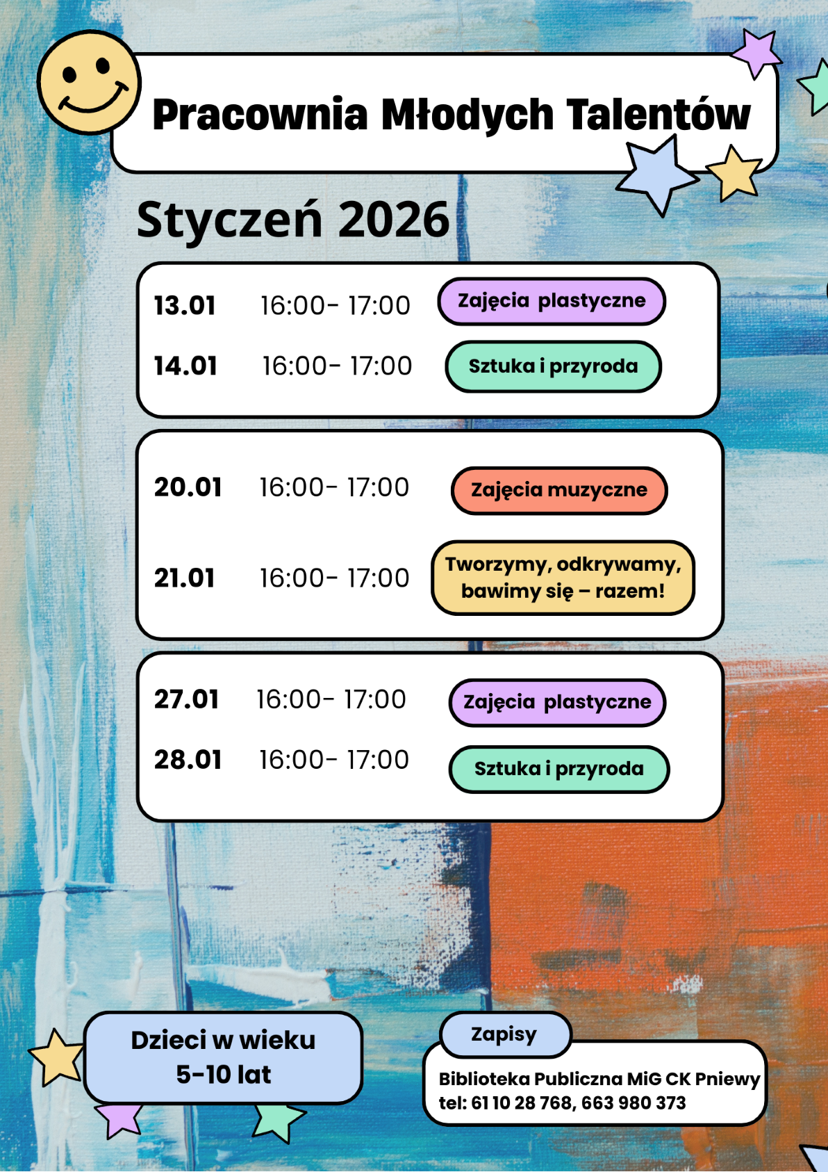 Pracownia Młodych Talent&oacute;w w&nbsp;styczniu