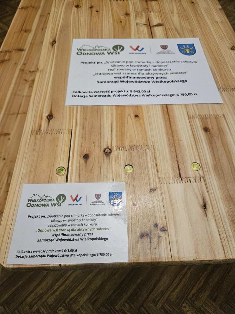 Spotkanie pod chmurką &ndash; doposażenie sołectwa Kikowo w&nbsp;ławostoły i&nbsp;namioty