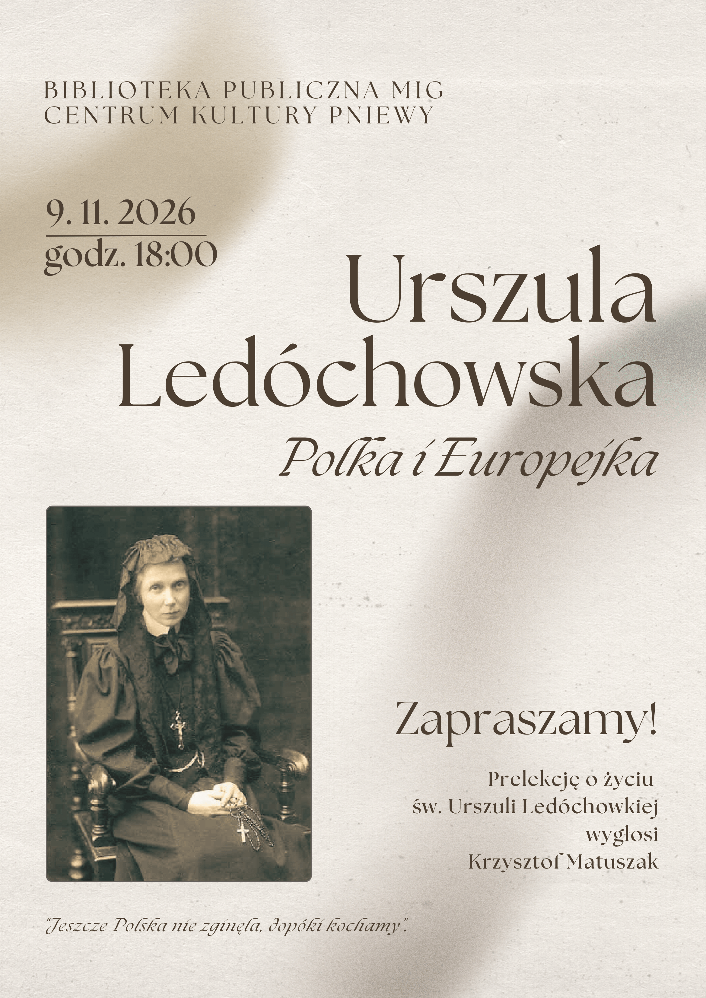 Urszula Led&oacute;chowska wykład