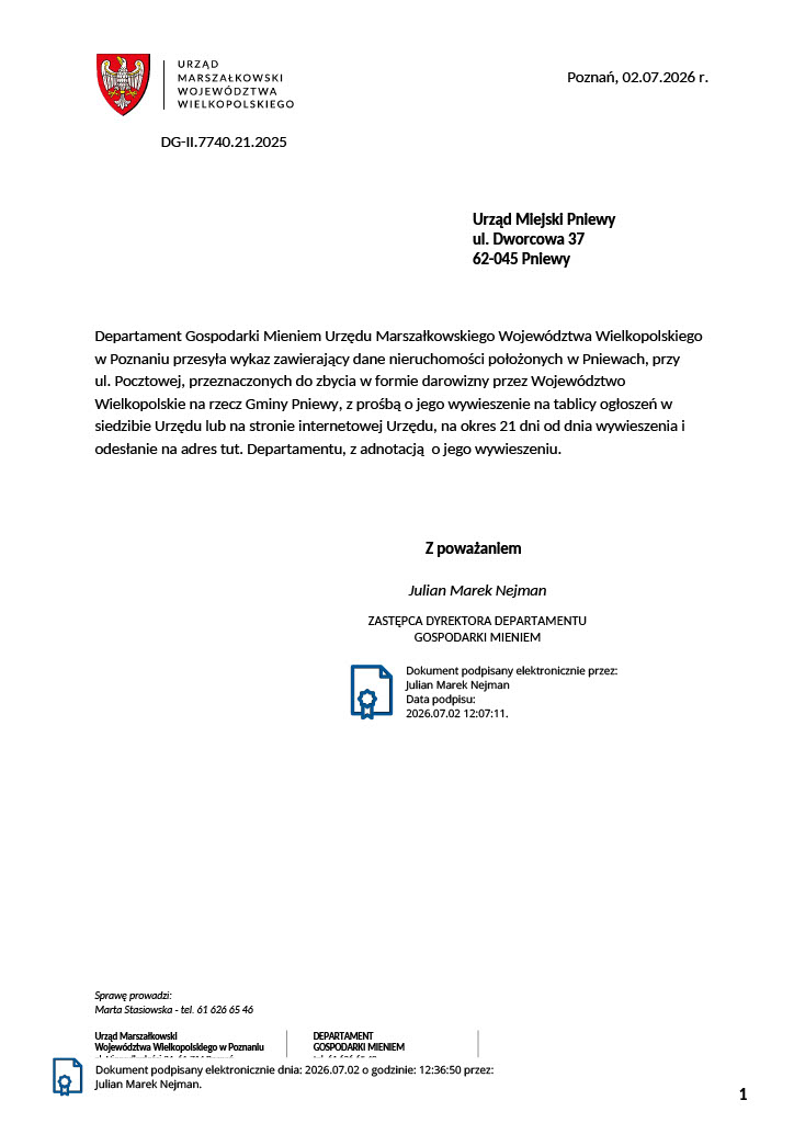 Informacja na&nbsp;stronę