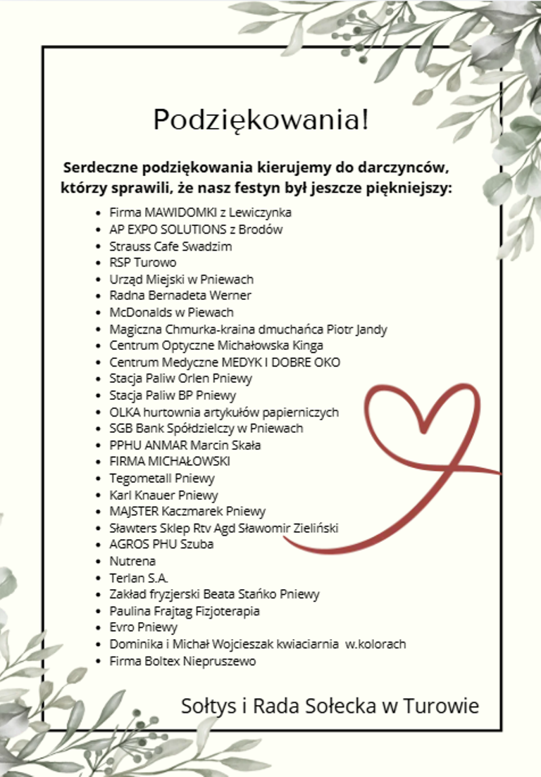 Podziękowania