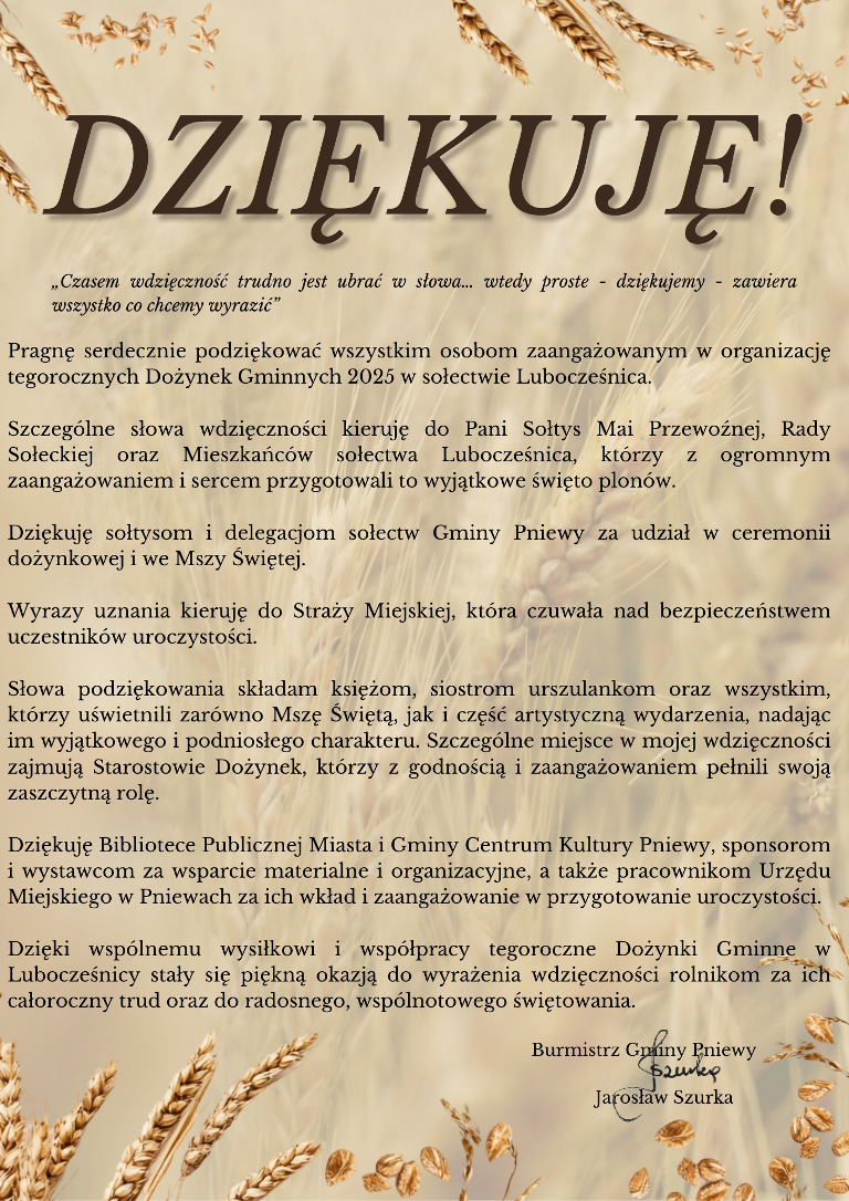 Podziękowania