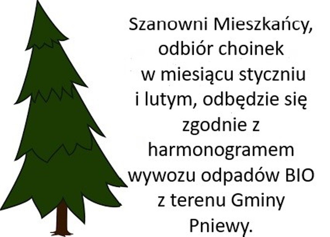 Plakat-informacja o odbiorze choinek