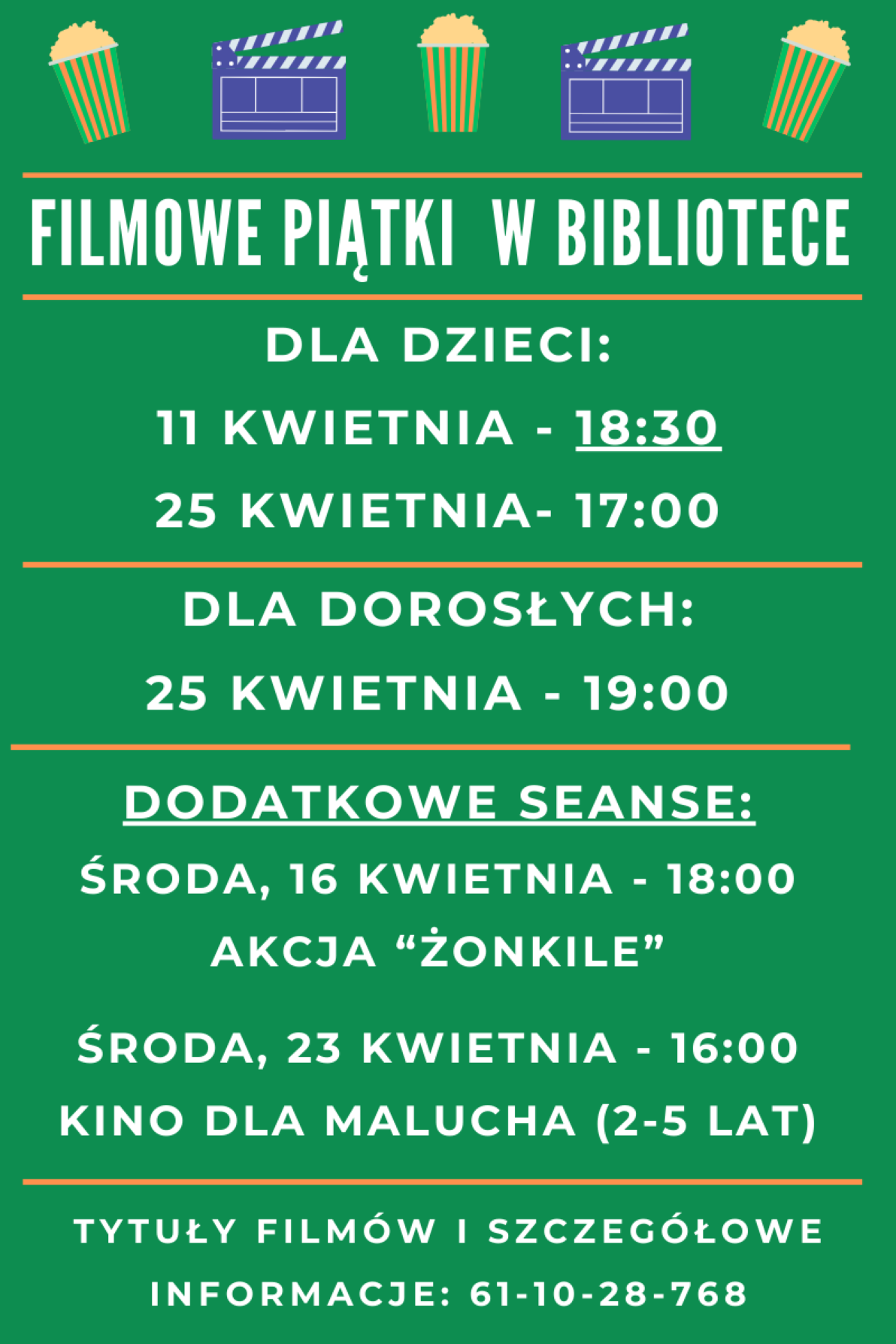 Filmowe piątki w bibliotece