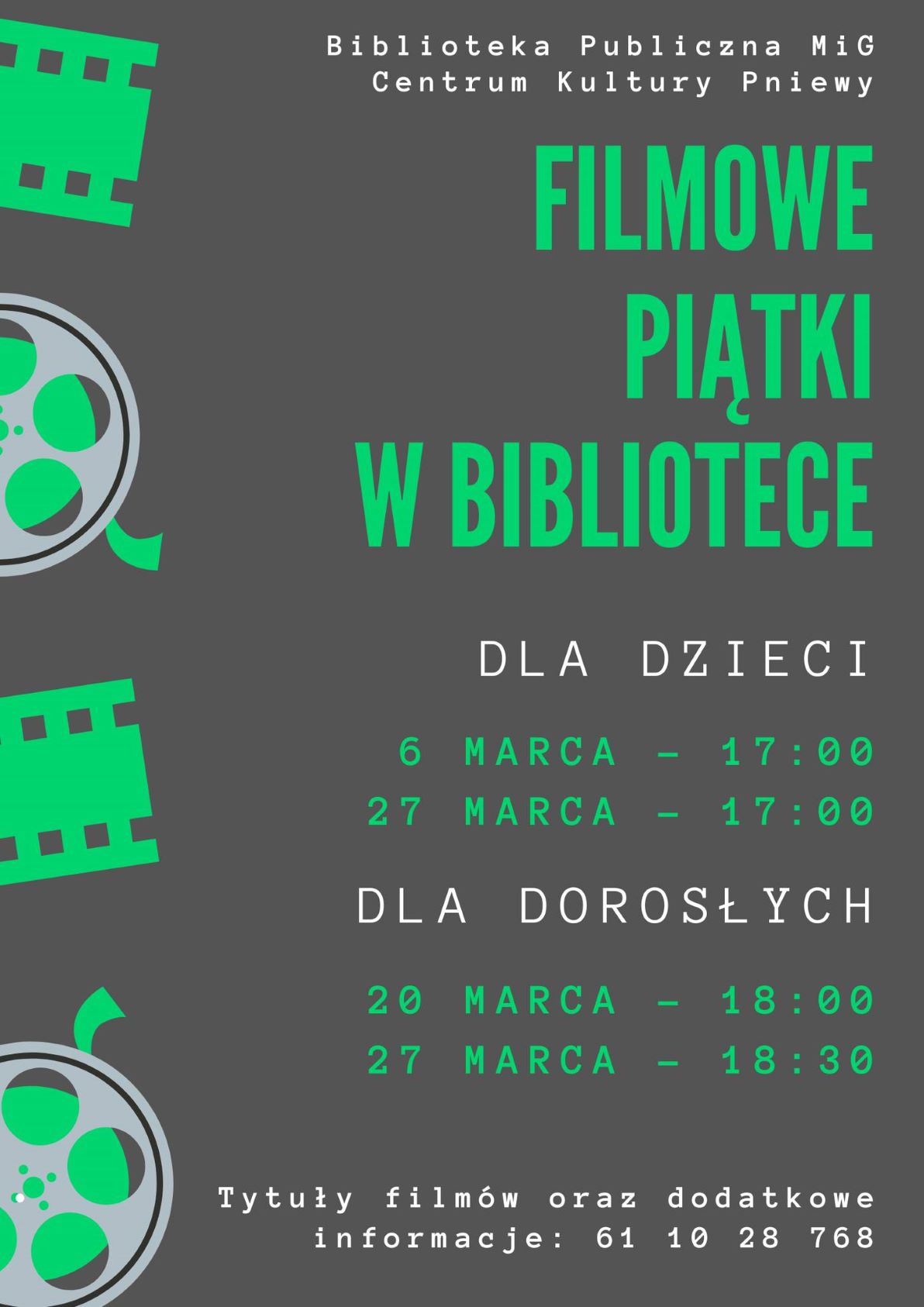 Filmowe piątki w&nbsp;Bibliotece