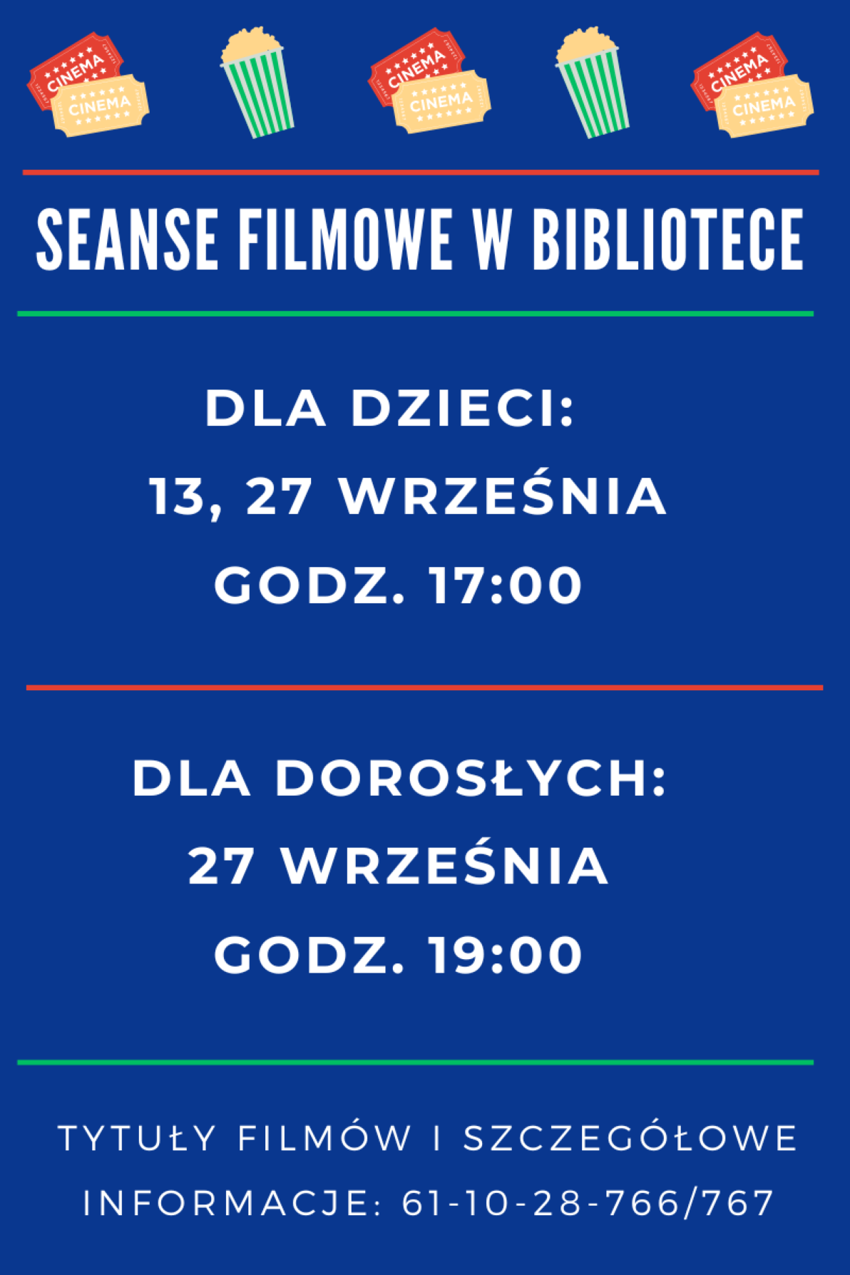Filmowe piątki w&nbsp;bibliotece