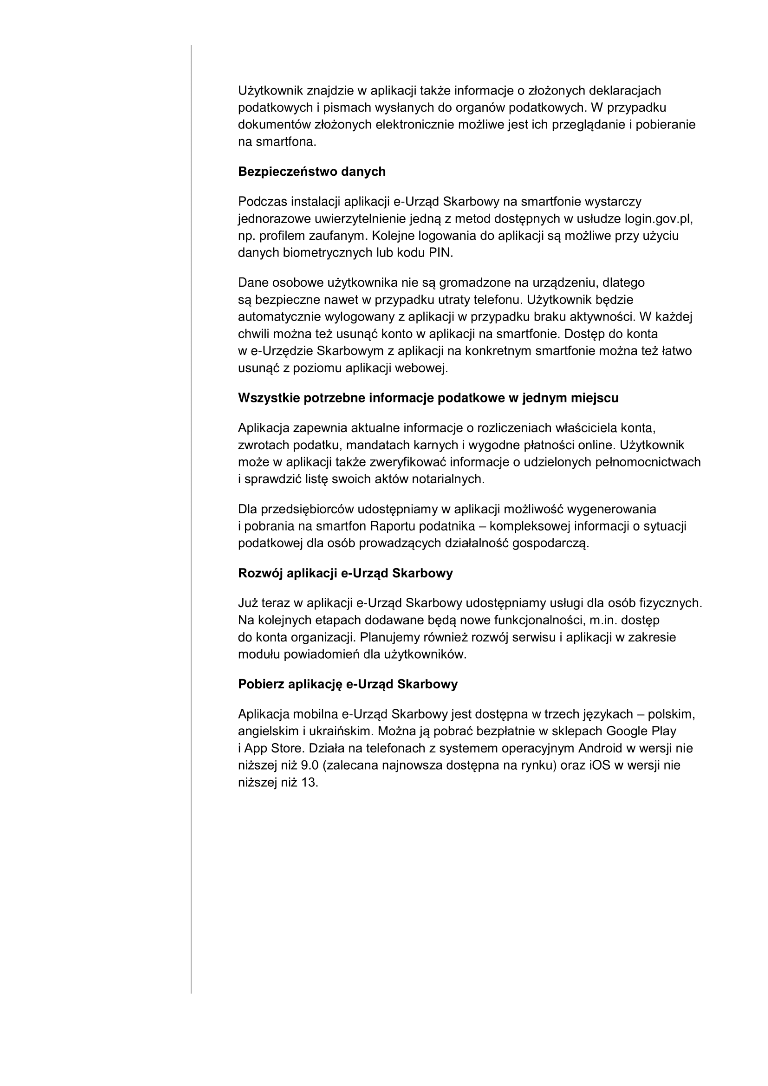 Urząd skarbowy - aplikacja mobilna