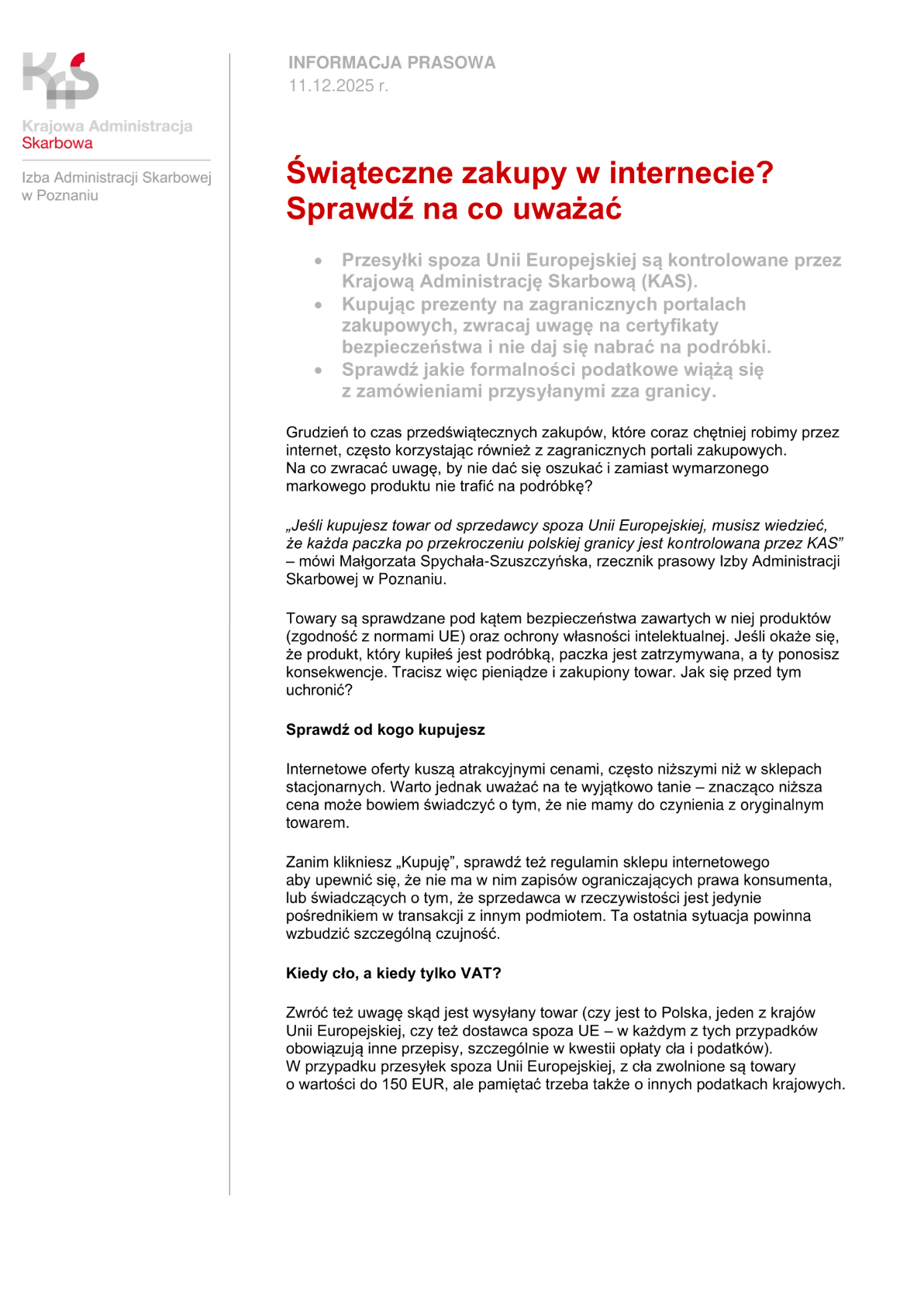 Świąteczne zakupy w&nbsp;internecie? Sprawdź na&nbsp;co zwracać uwagę