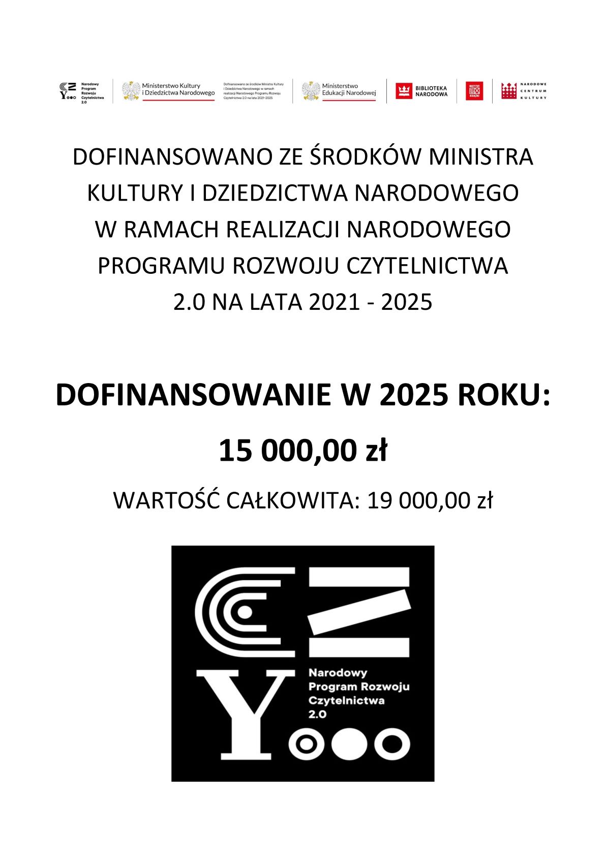 Narodowy Program Rozwoju Czytelnictwa&nbsp;