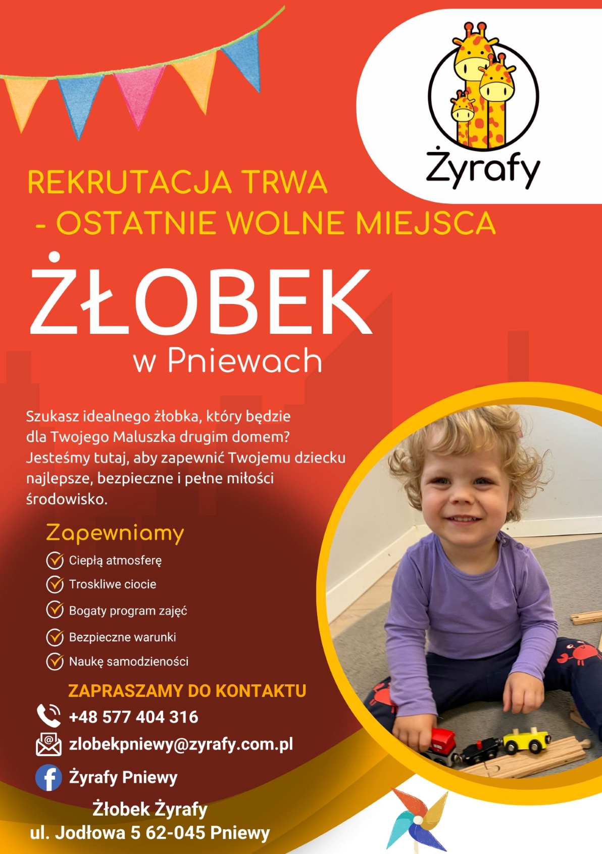 Żłobek Żyrafy Pniewy — rekrutacja uzupełniająca