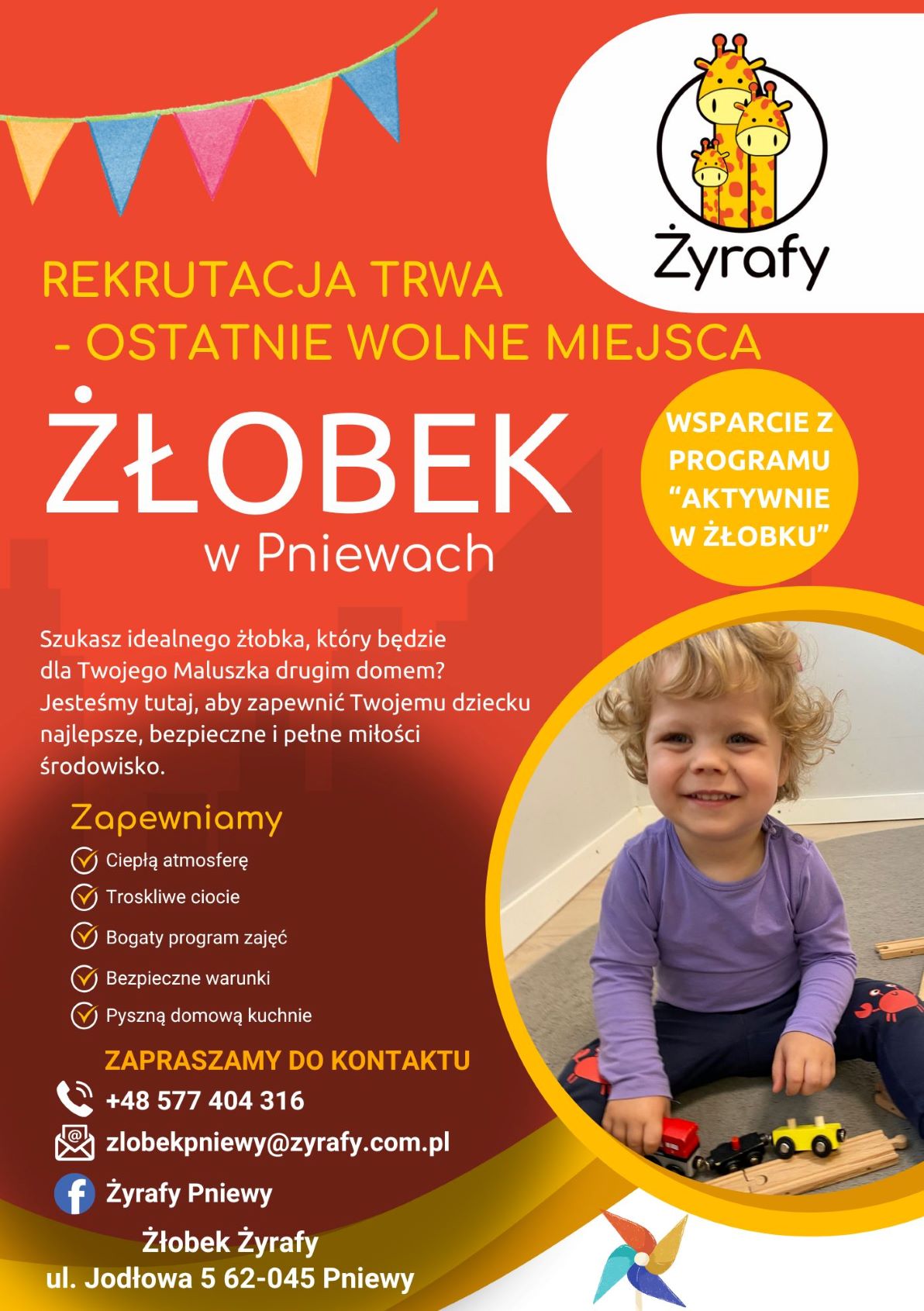 Rekrutacja uzupełniająca Żłobek Żyrafy Pniewy