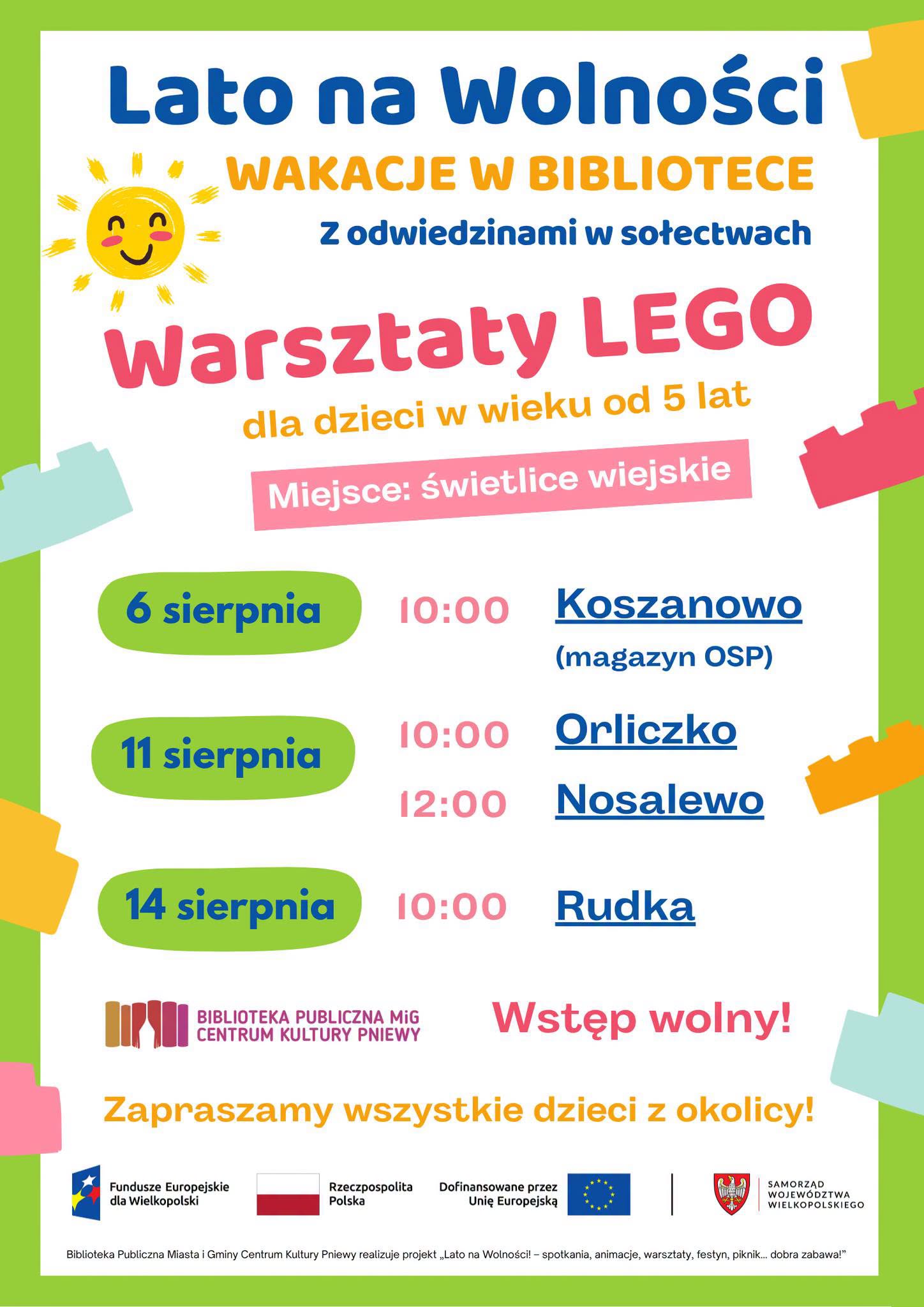 Warsztaty lego na&nbsp;sołectwach plakat
