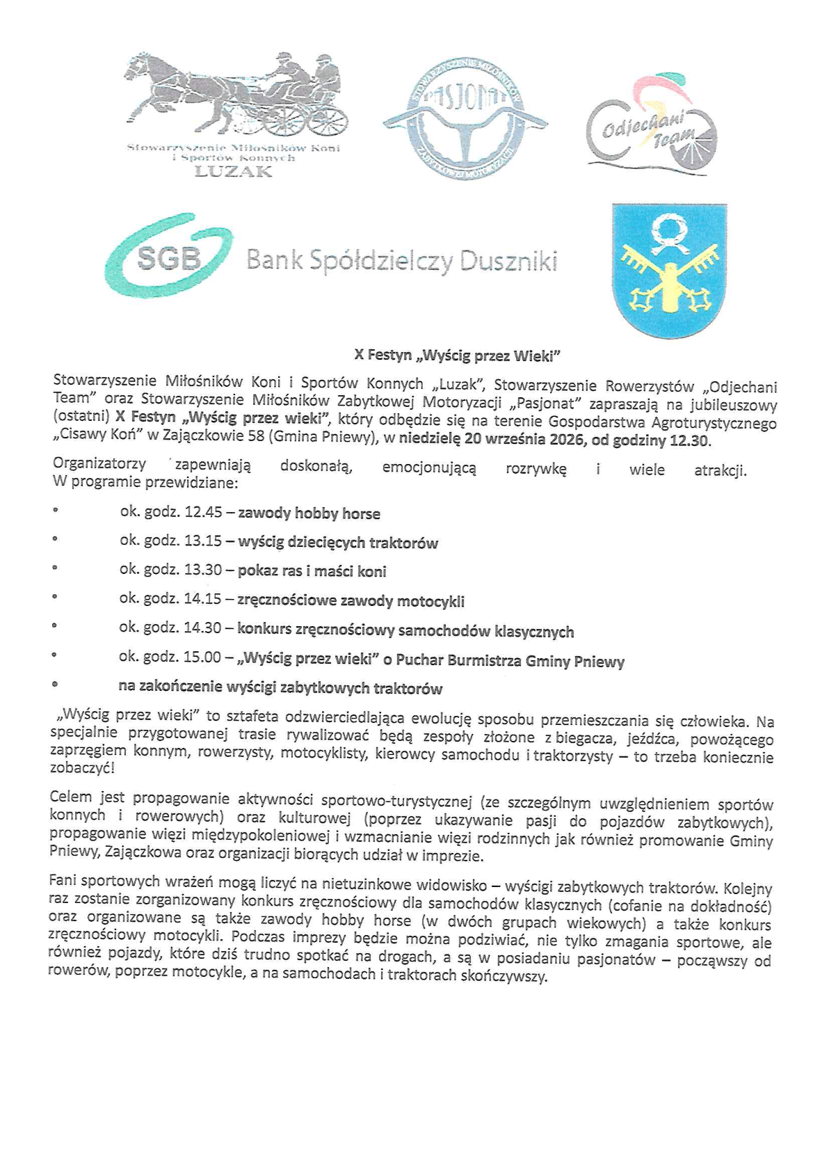 Harmonogram wyścigu