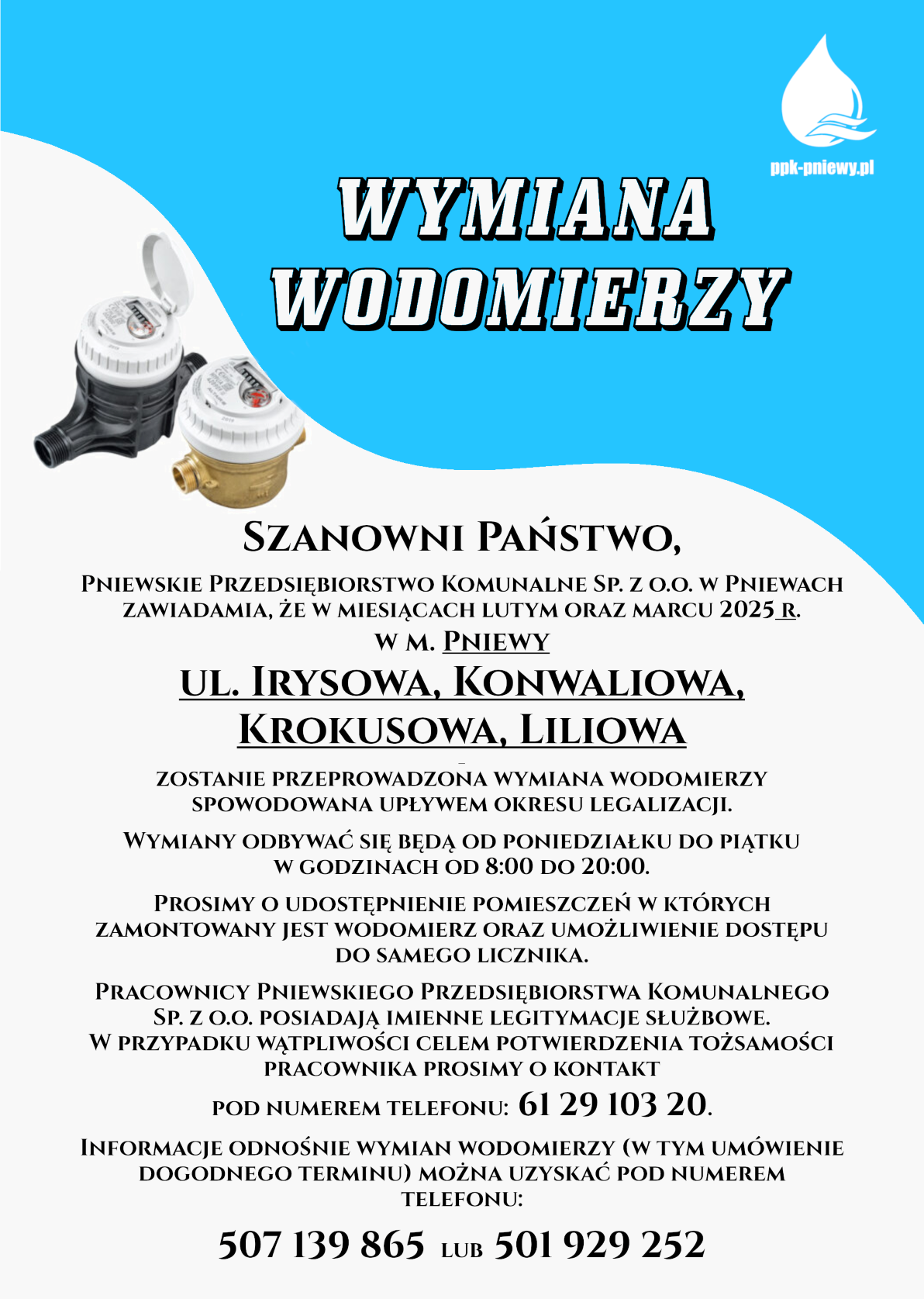PPK &mdash; wymiana wodomierzy os. kwiatowe