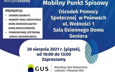 Zdjęcie do Mobilny Punkt Spisowy w Ośrodku Pomocy Społecznej w Pniewach 