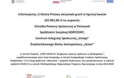 Zdjęcie do Grant dla Gminy Pniewy