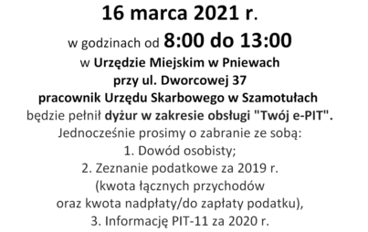 Zdjęcie do Dyżur pracownika z Urzędu Skarbowego