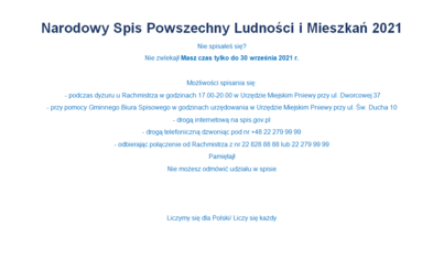Zdjęcie do Narodowy Spis Powszechny Ludności i Mieszkań 2021