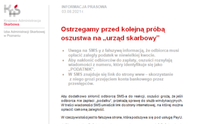 Zdjęcie do Ostrzegamy przed kolejną pr&oacute;bą oszustwa na &quot;urząd skarbowy&quot;
