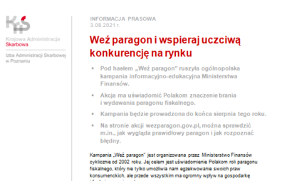 Zdjęcie do Weź paragon i wspieraj uczciwą konkurencję na rynku
