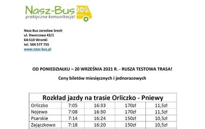 Zdjęcie do Nasz -Bus - RUSZA TESTOWA TRASA!