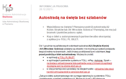 Zdjęcie do Autostradą na święta bez szlaban&oacute;w 
