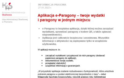 Zdjęcie do Aplikacja e-Paragony