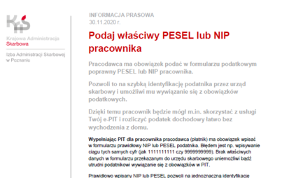 Zdjęcie do Urząd Skarbowy - Informacja