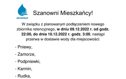 Zdjęcie do Komunikat Pniewskiego Przedsiębiorstwa Komunalnego