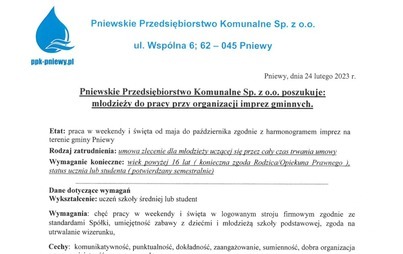 Zdjęcie do Oferta pracy PPK dla młodzieży