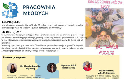 Zdjęcie do PRACOWNIA MŁODYCH - PUNKT DORADZTWA DLA MŁODZIEŻY