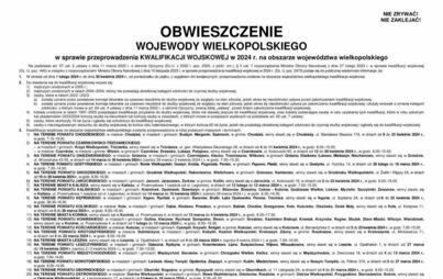Zdjęcie do Obwieszczenie w sprawie kwalifikacji wojskowej