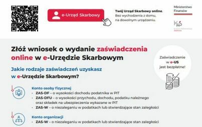 Zdjęcie do Zł&oacute;ż wniosek o wydanie zaświadczenia online w e-Urzędzie Skarbowym