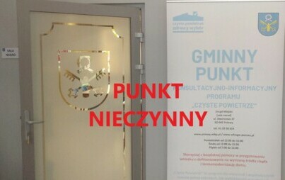 Zdjęcie do Punkt konsultacyjno-informacyjny programu &bdquo;Czyste Powietrze&rdquo; nieczynny