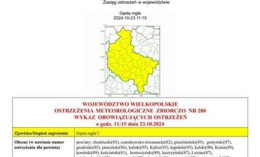 Zdjęcie do Ostrzeżenie meteorologiczne