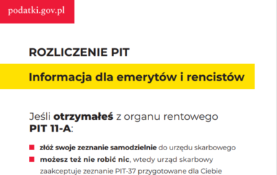 Zdjęcie do Rozliczenie PIT- informacja dla emeryt&oacute;w i rencist&oacute;w