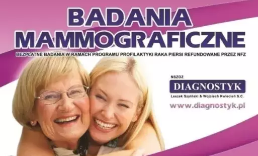 Zdjęcie do Bezpłatne badania mammograficzne