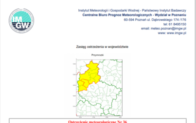 Zdjęcie do Ostrzeżenie meteorologiczne
