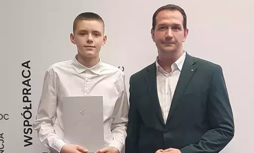 Michał Łagoda- odbiór zaświadczenia