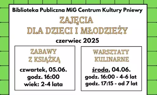 Zajęcia dla dzieci i młodzieży w czerwcu