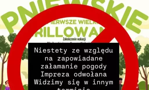 Plakat-odwołane pniewskie grillowanie